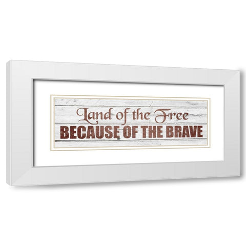 Land of the Free White Modern Wood Framed Art Print with Double Matting by Kimberly, Allen