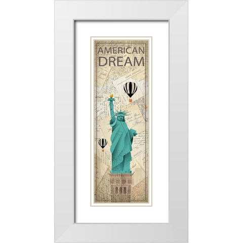 Hello Travel 3 White Modern Wood Framed Art Print with Double Matting by Kimberly, Allen