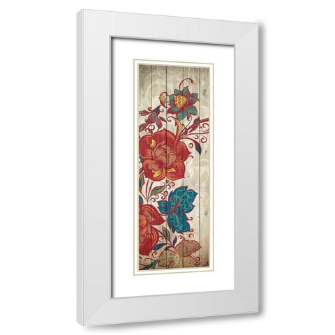 Floral Spice Panel 2 White Modern Wood Framed Art Print with Double Matting by Kimberly, Allen