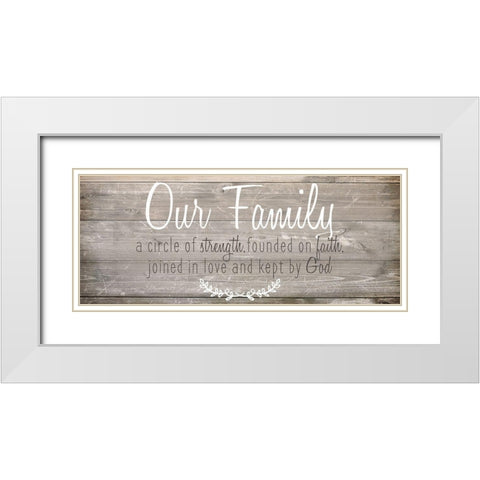 Our Family v1 White Modern Wood Framed Art Print with Double Matting by Kimberly, Allen