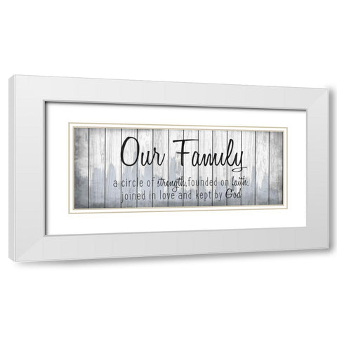 Our Family v2 White Modern Wood Framed Art Print with Double Matting by Kimberly, Allen