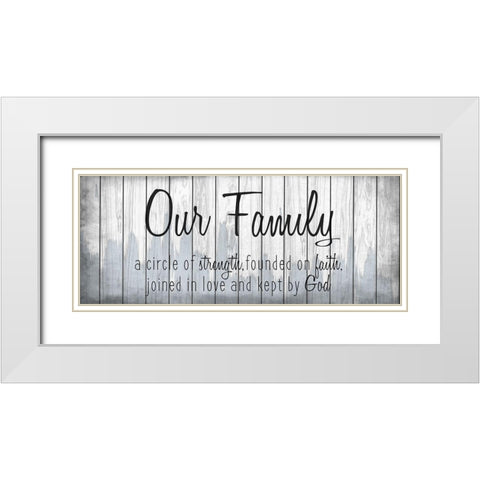 Our Family v2 White Modern Wood Framed Art Print with Double Matting by Kimberly, Allen