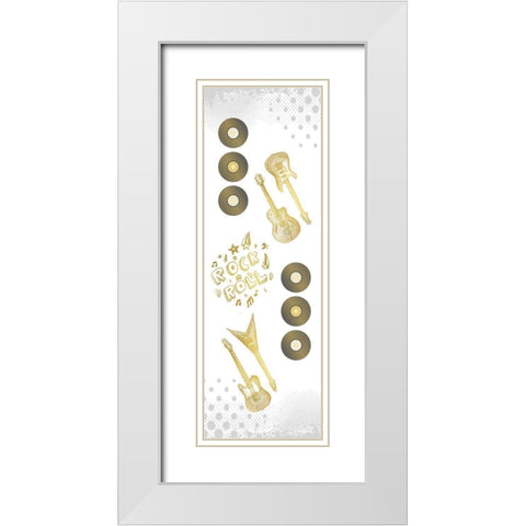 Lets Play Panel White Modern Wood Framed Art Print with Double Matting by Kimberly, Allen