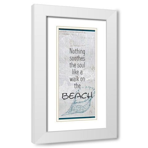 Vintage Shells Panel White Modern Wood Framed Art Print with Double Matting by Kimberly, Allen