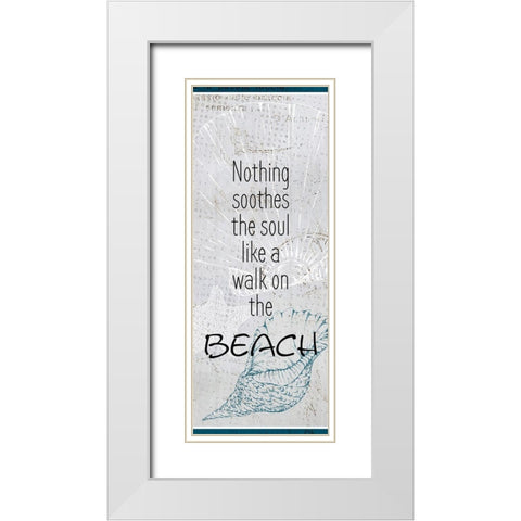 Vintage Shells Panel White Modern Wood Framed Art Print with Double Matting by Kimberly, Allen