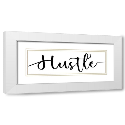 Hustle 9 White Modern Wood Framed Art Print with Double Matting by Kimberly, Allen