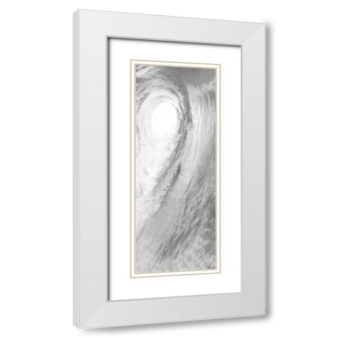 Silver Wash in the Wave 1 White Modern Wood Framed Art Print with Double Matting by Kimberly, Allen