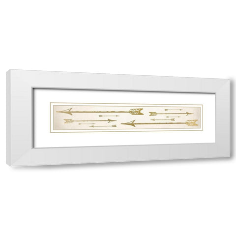 Golden Arrows White Modern Wood Framed Art Print with Double Matting by Kimberly, Allen