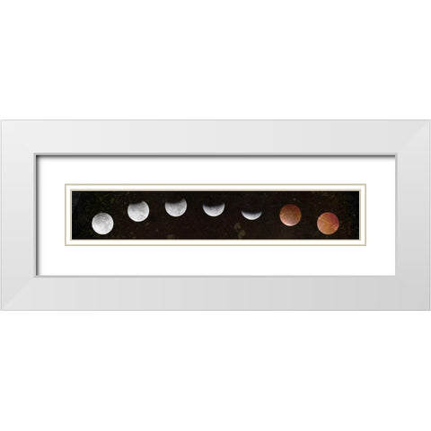 Moons White Modern Wood Framed Art Print with Double Matting by Kimberly, Allen