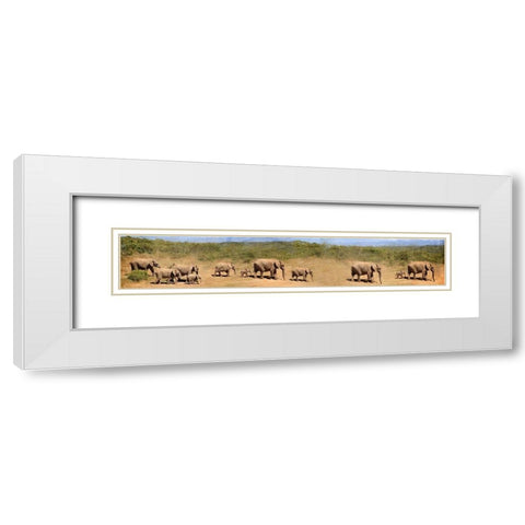 Traveling Family White Modern Wood Framed Art Print with Double Matting by Kimberly, Allen