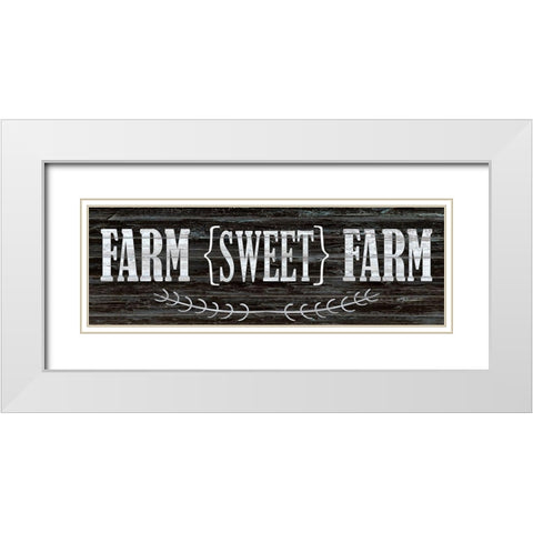 Farm Sweet Farm White Modern Wood Framed Art Print with Double Matting by Kimberly, Allen