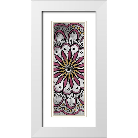 Mandala Panel 1 White Modern Wood Framed Art Print with Double Matting by Kimberly, Allen