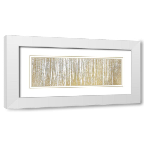 Forest in Gold White Modern Wood Framed Art Print with Double Matting by Kimberly, Allen