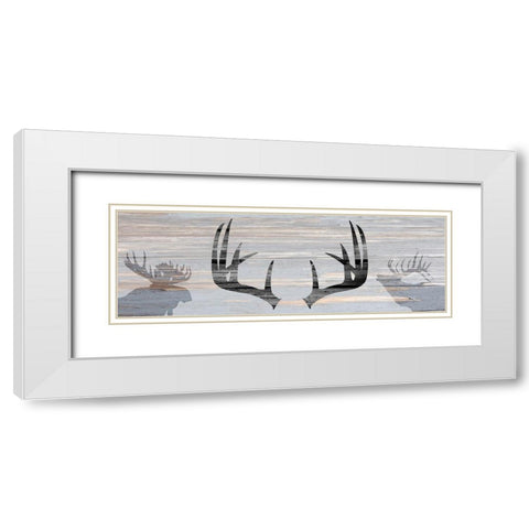 Wildlife Silhouette White Modern Wood Framed Art Print with Double Matting by Kimberly, Allen