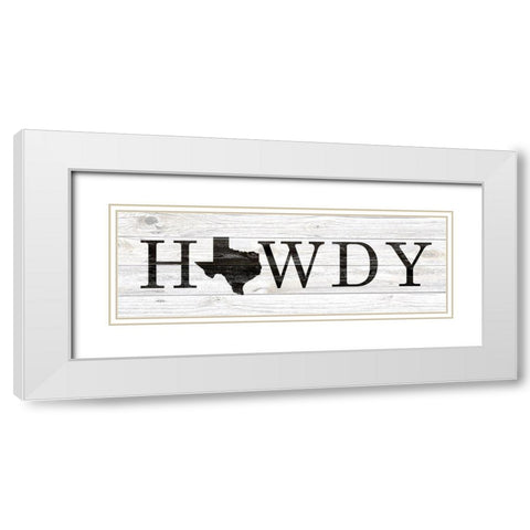Howdy White Modern Wood Framed Art Print with Double Matting by Kimberly, Allen