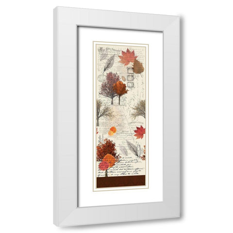 Fall Time Panel White Modern Wood Framed Art Print with Double Matting by Kimberly, Allen