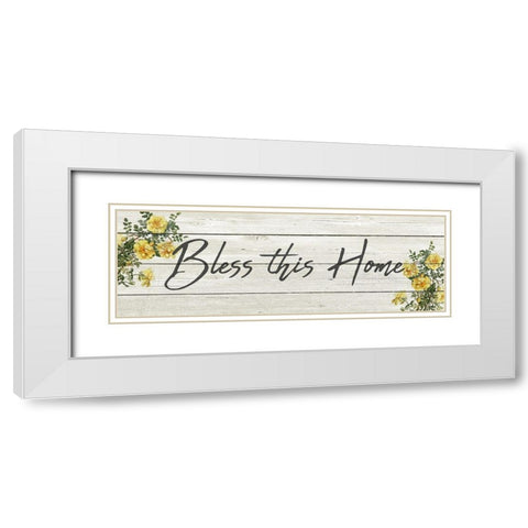 Bless this Home White Modern Wood Framed Art Print with Double Matting by Kimberly, Allen