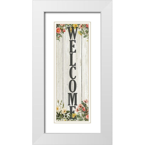 Welcome White Modern Wood Framed Art Print with Double Matting by Kimberly, Allen