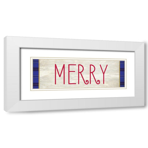 MERRY White Modern Wood Framed Art Print with Double Matting by Kimberly, Allen