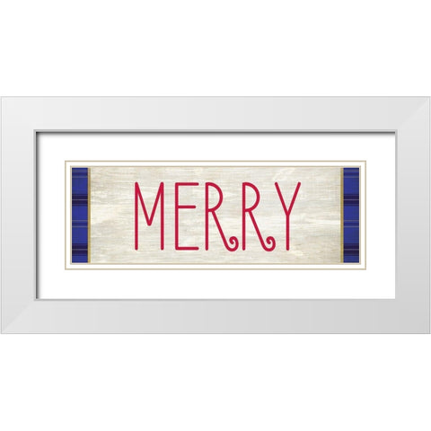 MERRY White Modern Wood Framed Art Print with Double Matting by Kimberly, Allen