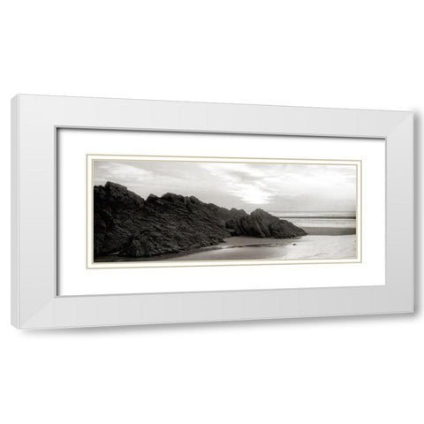 Quiet Beach White Modern Wood Framed Art Print with Double Matting by Kimberly, Allen