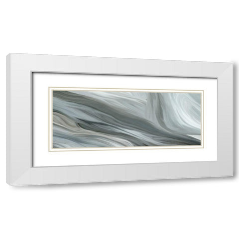 Aqua White Modern Wood Framed Art Print with Double Matting by Kimberly, Allen