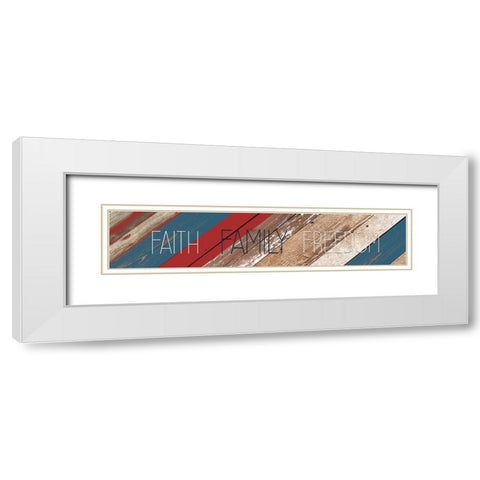 Faith Family Freedom White Modern Wood Framed Art Print with Double Matting by Kimberly, Allen