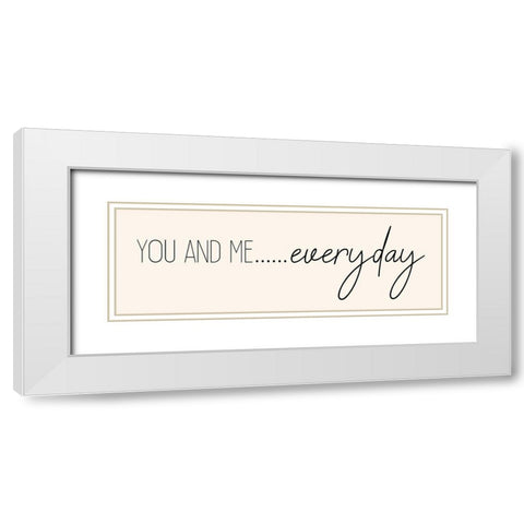 You and Me White Modern Wood Framed Art Print with Double Matting by Kimberly, Allen