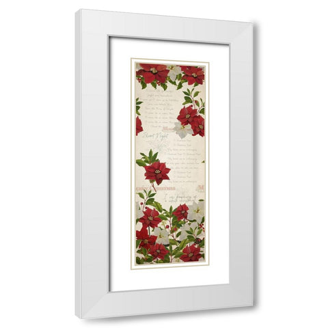 Poinsettia Christmas v2 White Modern Wood Framed Art Print with Double Matting by Kimberly, Allen