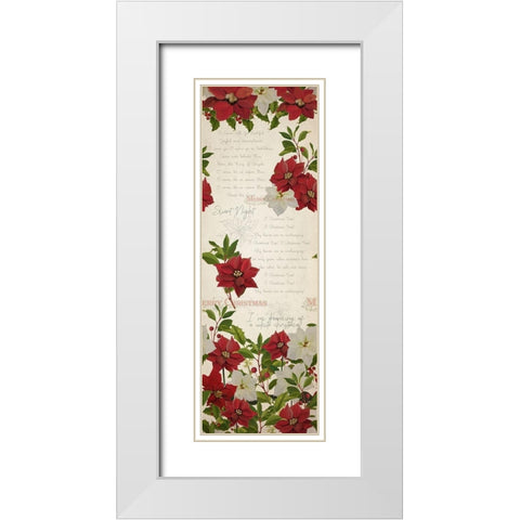 Poinsettia Christmas v2 White Modern Wood Framed Art Print with Double Matting by Kimberly, Allen