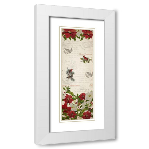 Poinsettia Christmas White Modern Wood Framed Art Print with Double Matting by Kimberly, Allen