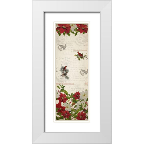 Poinsettia Christmas White Modern Wood Framed Art Print with Double Matting by Kimberly, Allen