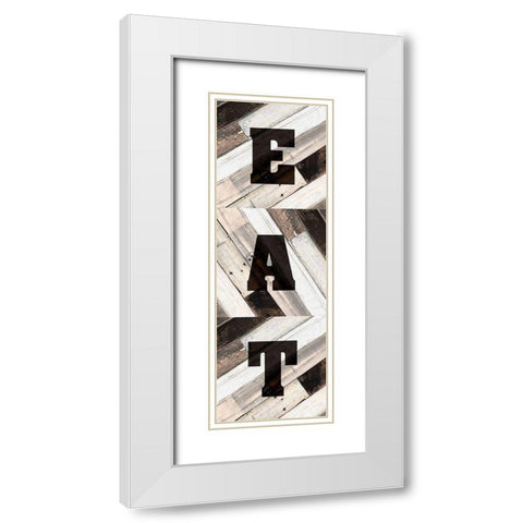 EAT White Modern Wood Framed Art Print with Double Matting by Kimberly, Allen