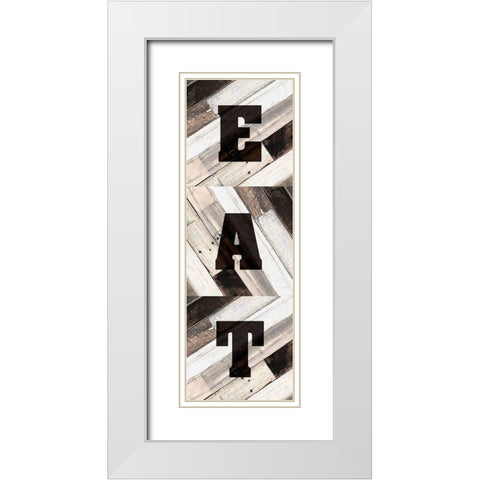 EAT White Modern Wood Framed Art Print with Double Matting by Kimberly, Allen