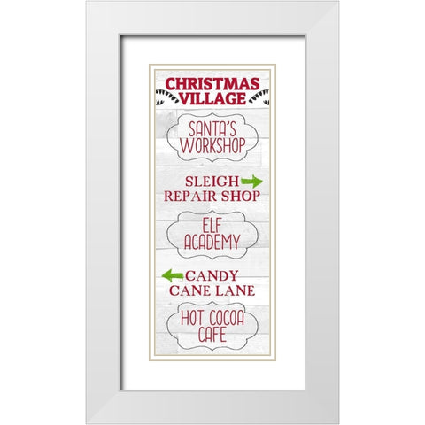 Christmas Village White Modern Wood Framed Art Print with Double Matting by Kimberly, Allen