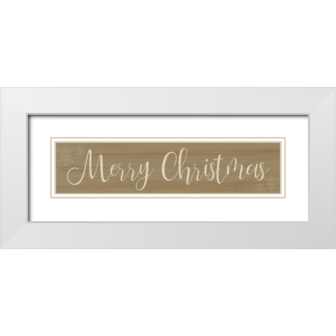 Merry Christmas Panel White Modern Wood Framed Art Print with Double Matting by Kimberly, Allen