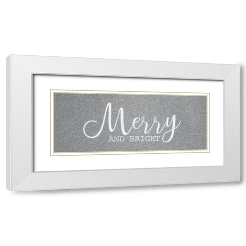 Merry and Bright White Modern Wood Framed Art Print with Double Matting by Kimberly, Allen
