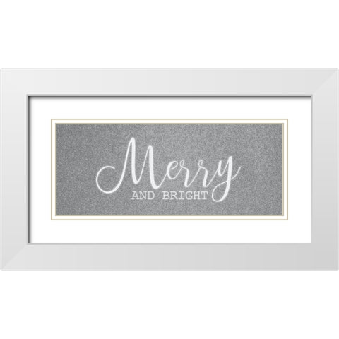 Merry and Bright White Modern Wood Framed Art Print with Double Matting by Kimberly, Allen