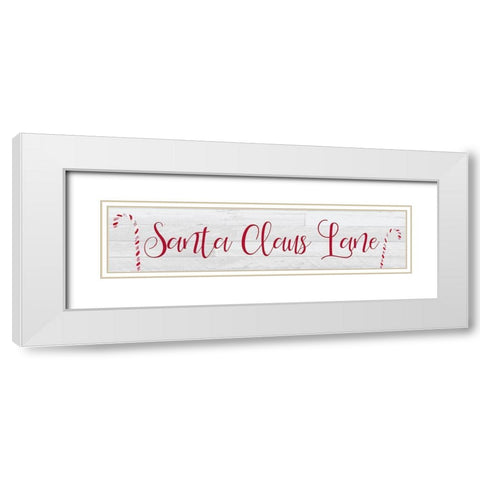 Santa Claus Lane White Modern Wood Framed Art Print with Double Matting by Kimberly, Allen