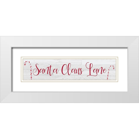 Santa Claus Lane White Modern Wood Framed Art Print with Double Matting by Kimberly, Allen