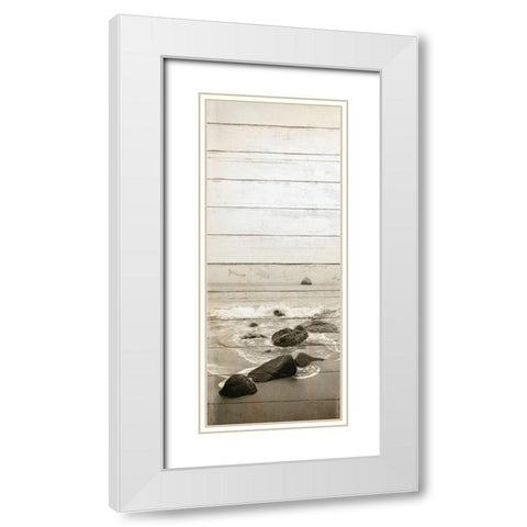 By the Sea 4 White Modern Wood Framed Art Print with Double Matting by Kimberly, Allen