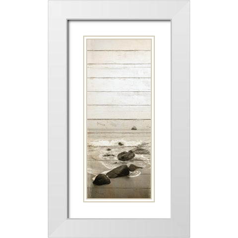 By the Sea 4 White Modern Wood Framed Art Print with Double Matting by Kimberly, Allen