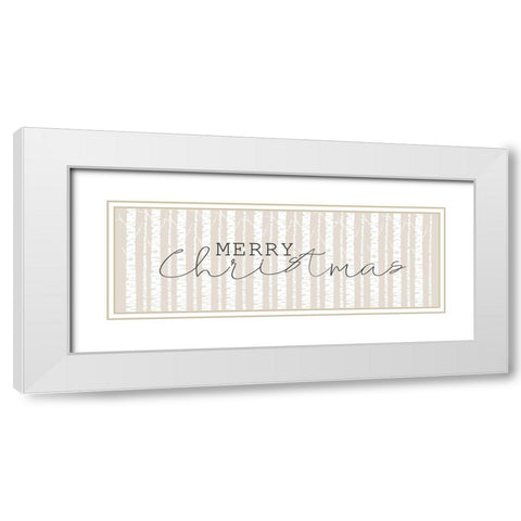 Merry Christmas Aspens White Modern Wood Framed Art Print with Double Matting by Kimberly, Allen
