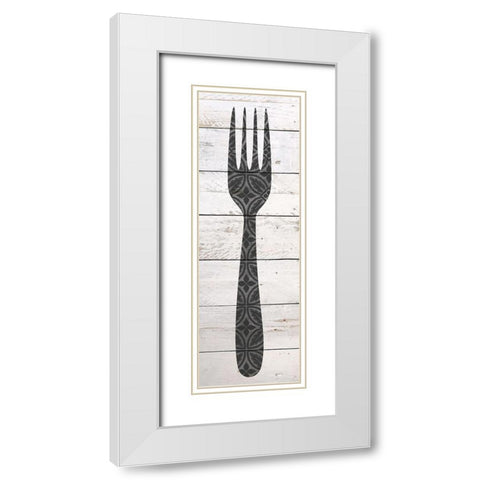 Utensils 1 White Modern Wood Framed Art Print with Double Matting by Kimberly, Allen