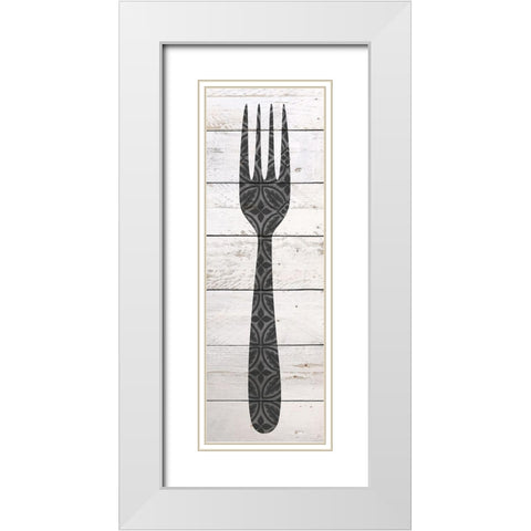 Utensils 1 White Modern Wood Framed Art Print with Double Matting by Kimberly, Allen