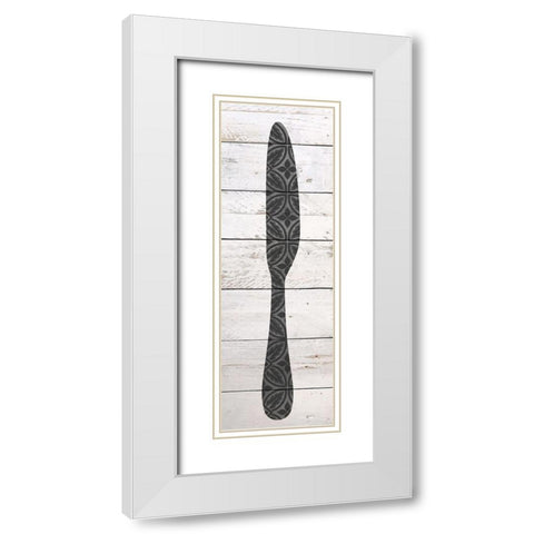 Utensils 3 White Modern Wood Framed Art Print with Double Matting by Kimberly, Allen