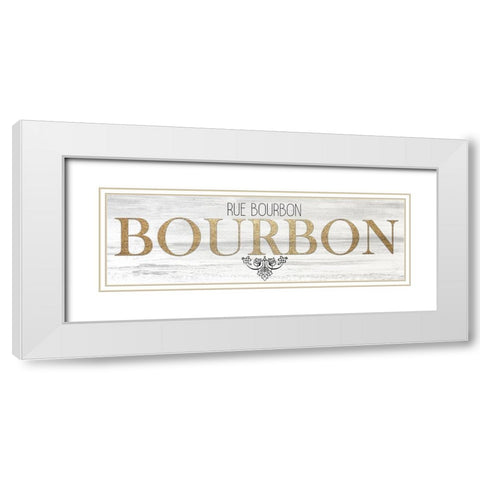 Bourbon Street White Modern Wood Framed Art Print with Double Matting by Kimberly, Allen