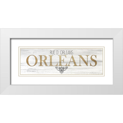 Orleans Street White Modern Wood Framed Art Print with Double Matting by Kimberly, Allen