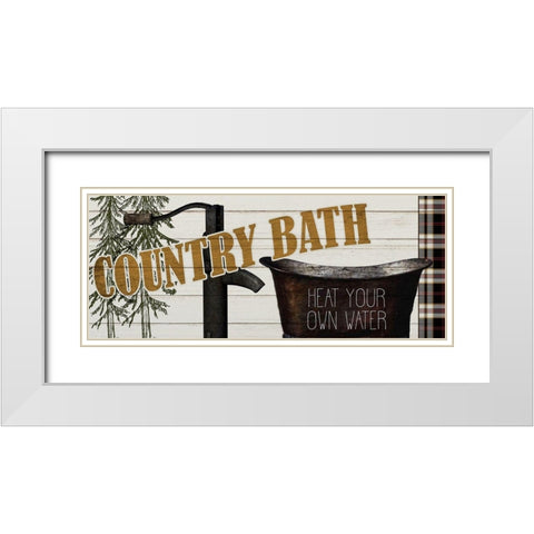 Country Bath White Modern Wood Framed Art Print with Double Matting by Kimberly, Allen
