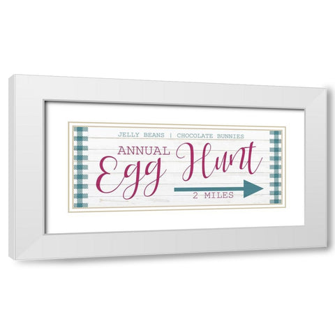 Egg Hunt White Modern Wood Framed Art Print with Double Matting by Kimberly, Allen
